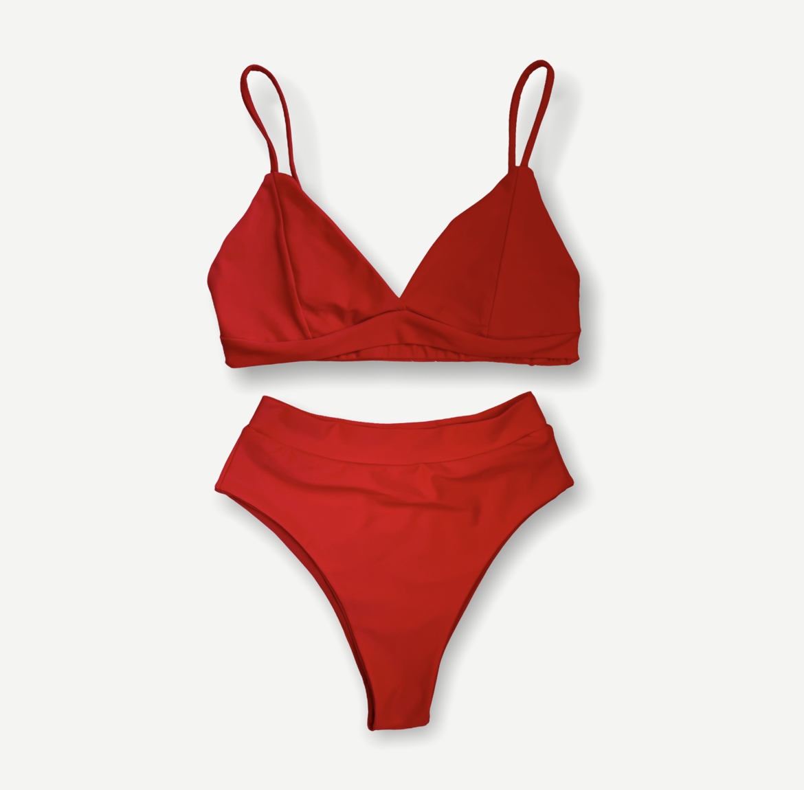 Bikini Pavilos Rojo Calzón Tiro Alto 