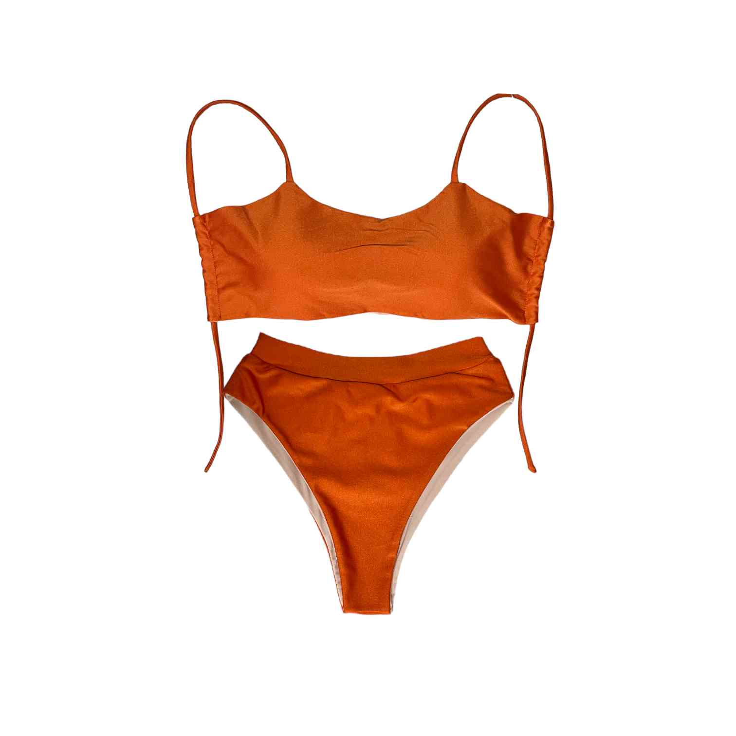 Bikini Tiritas Naranja Calzón Tiro Alto 