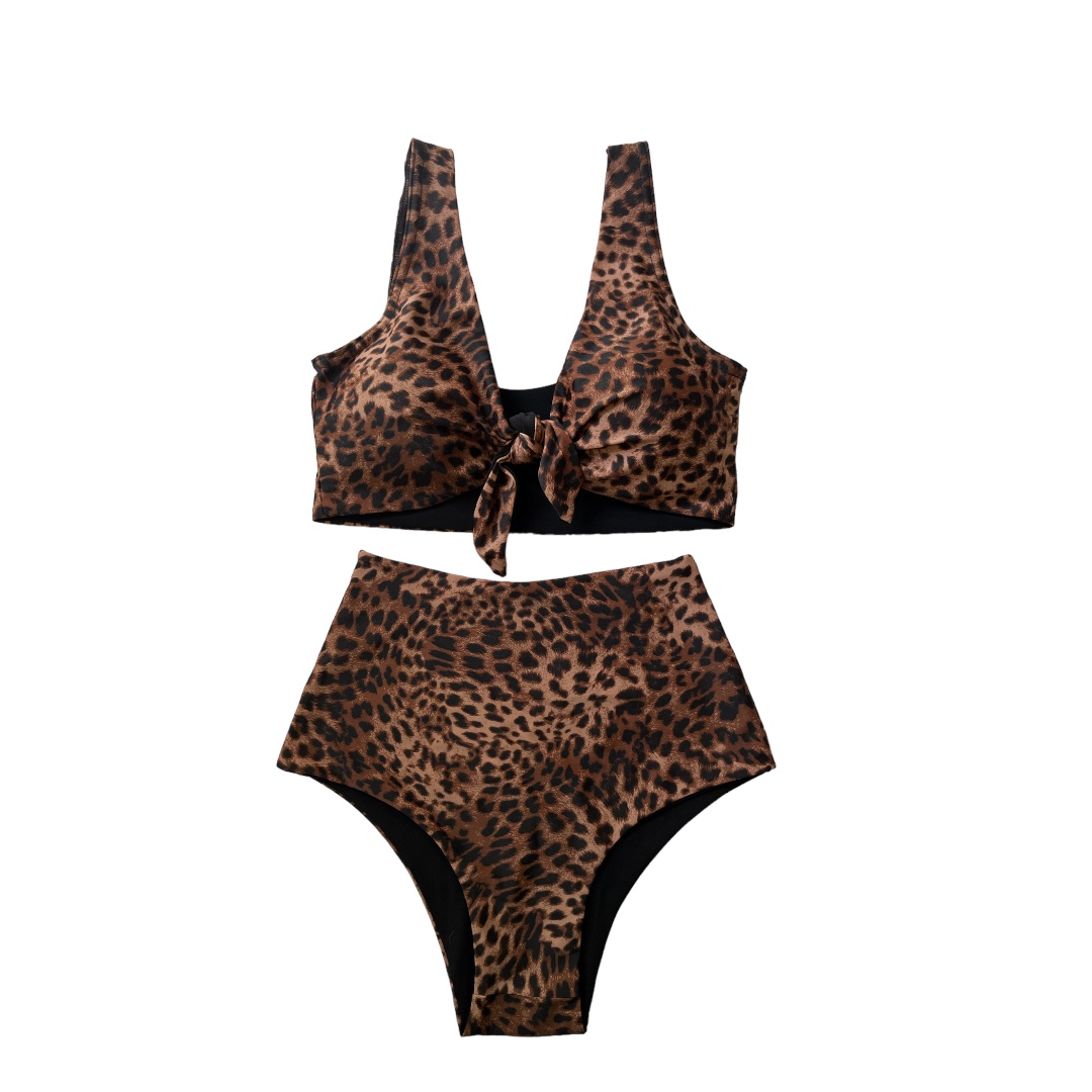 Bikini Cheetah Amarre Calzón Vintage
