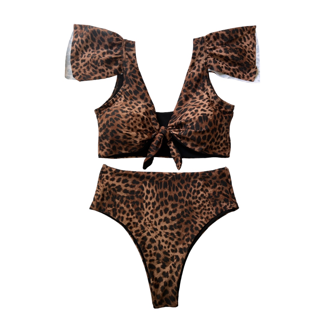 Bikini Cheetah Vuelos Calzón Tiro Alto Sin Costura 
